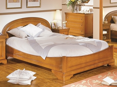 Minet bed Gladys, hoofdbord rond,180 x 200,koets,style ledikant louis philippe,kersen,schuifdeurkast met spiegel